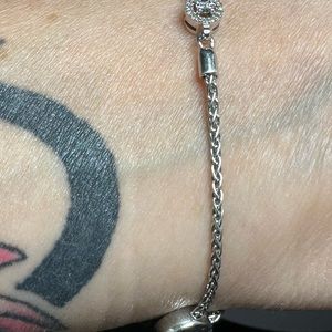 Silver and diamond bracelet